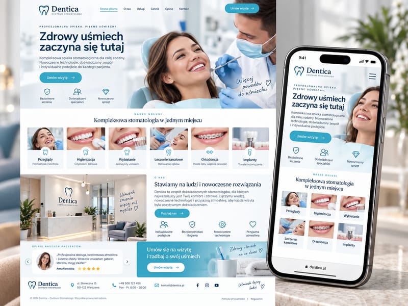Dentica: Umawianie wizyt · stomatologia