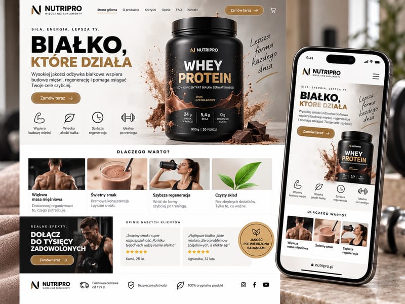 NutriPro: Landing sprzedażowy · suplementy